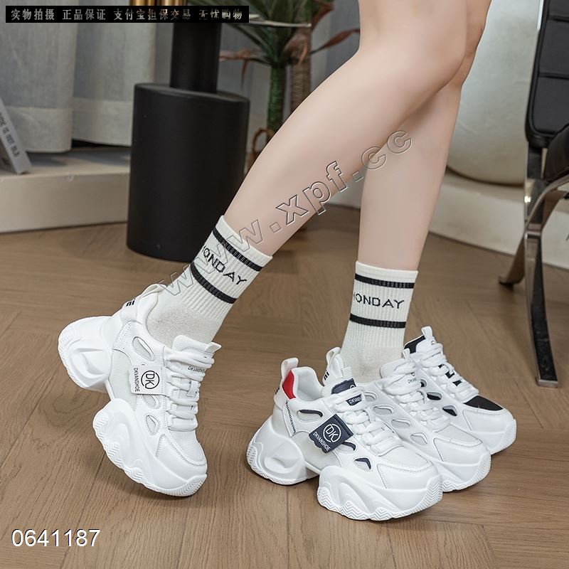 新款厚底小白鞋透网老爹鞋6616-2