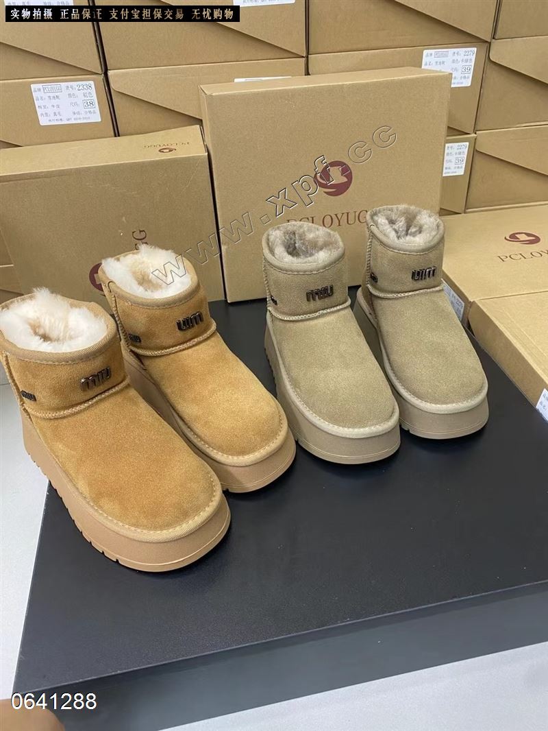 雪地靴女休闲靴百搭时尚厚底加绒保暖短筒靴潮2338