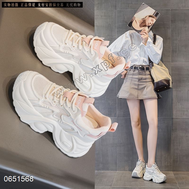 夏季新款镂空透气内增高老爹鞋1258-20   跟高：6CM+2CM