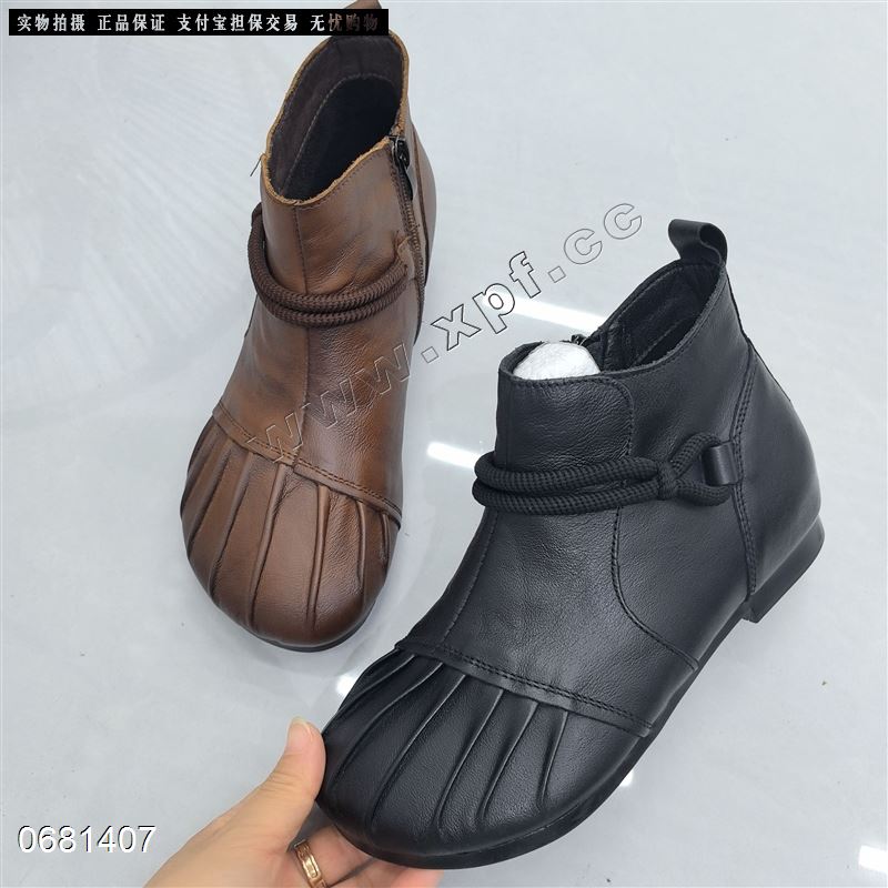 头层牛皮短靴 6826-5  黑色677888棕78890