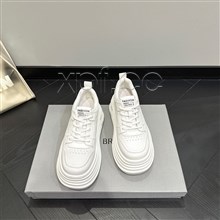 新款皮面厚底小白鞋 D2527  跟高6.5公分