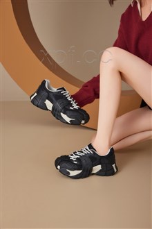 新款八爪鱼系带组合底休闲鞋 58609 跟高6cm