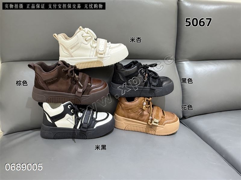 新款加绒保暖休闲板鞋复古潮流高帮运动鞋5067
