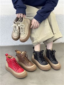 新款头层牛皮高帮休闲鞋24557-XP