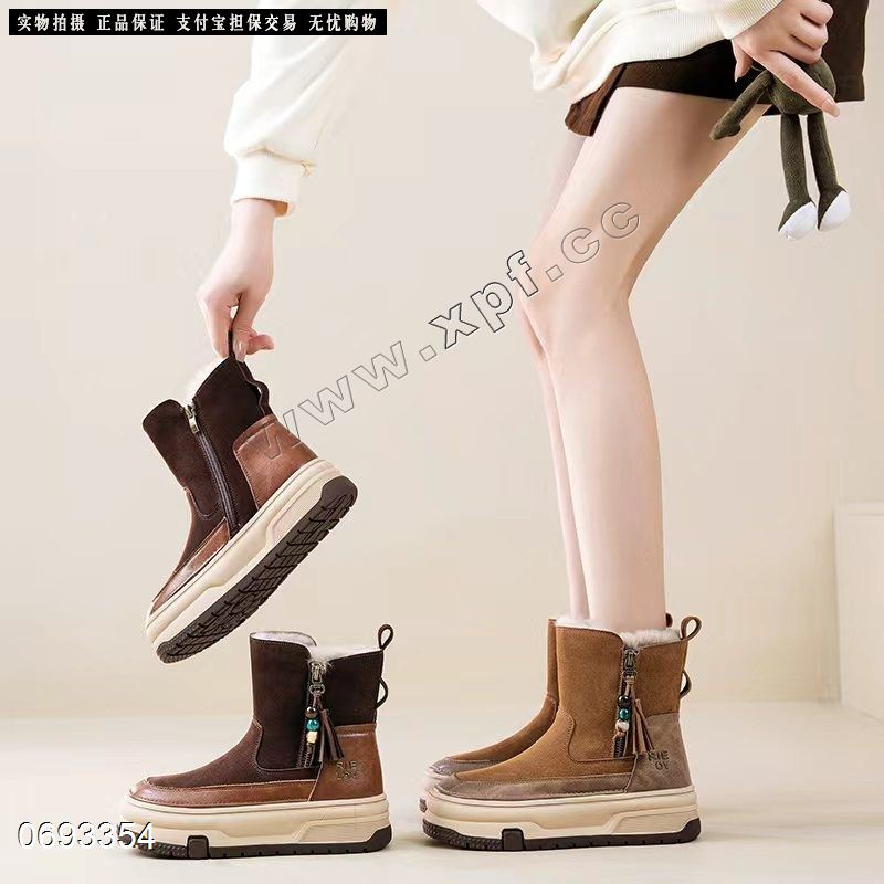 新款加绒加厚厚底雪地靴 6208   底高：5CM