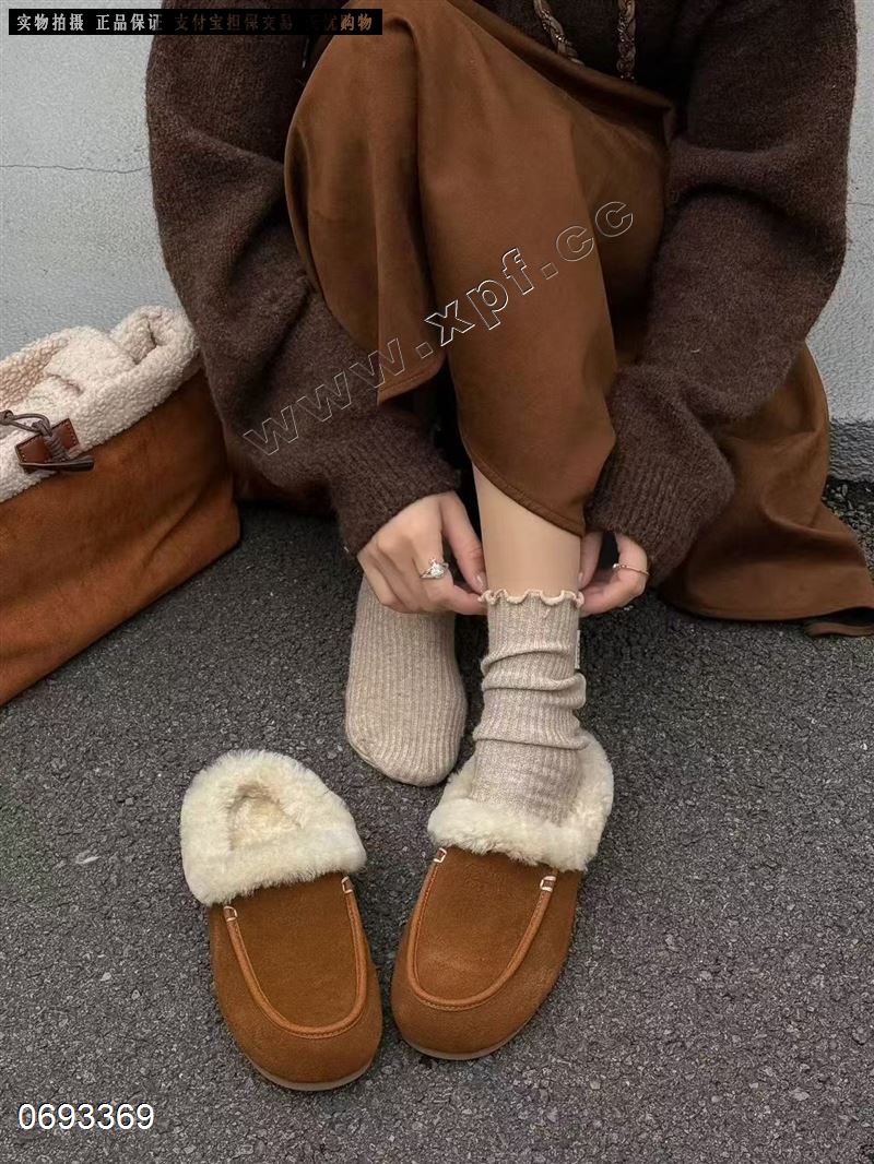 新款磨砂牛皮真羊毛单鞋75517