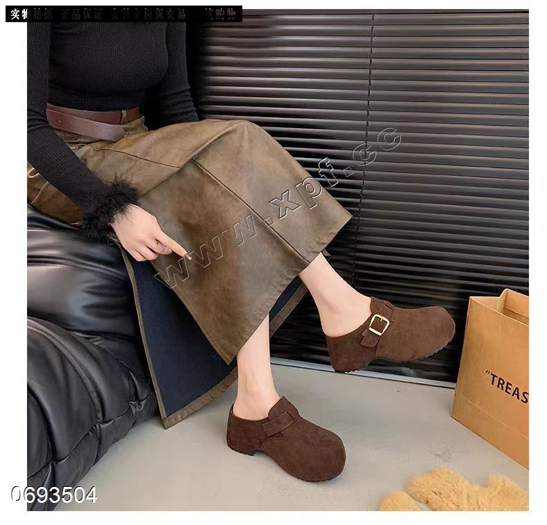 新款复古内增高勃肯拖鞋