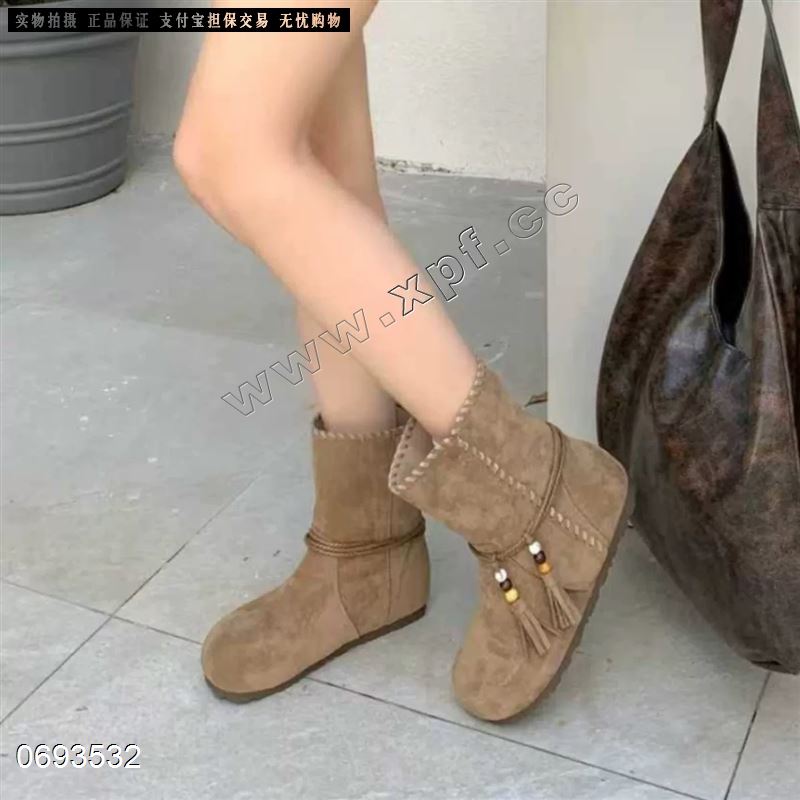 麂皮绒里短靴