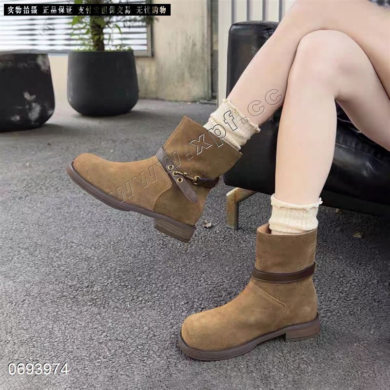 加棉磨砂皮短靴