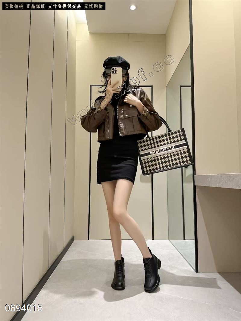 头层牛皮加棉短靴