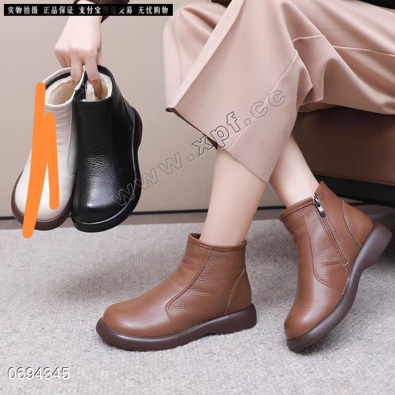 百搭款牛皮妈妈鞋