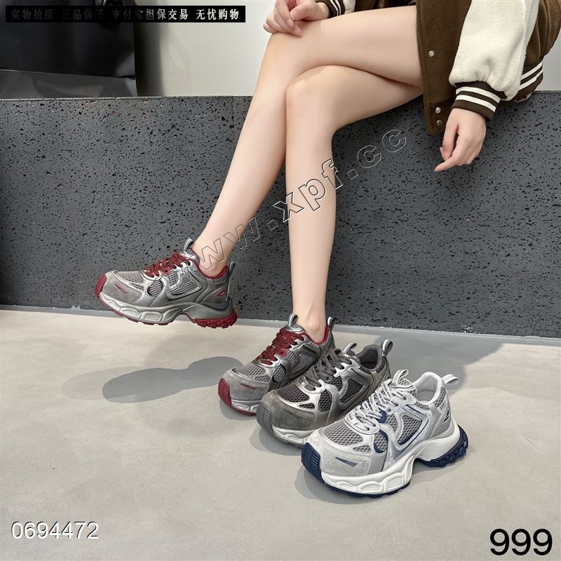 新款单里吸模厚底老爹鞋999  跟高： 6cm