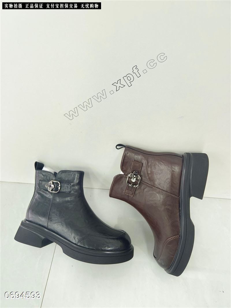 加棉短靴  棕5-0黑668