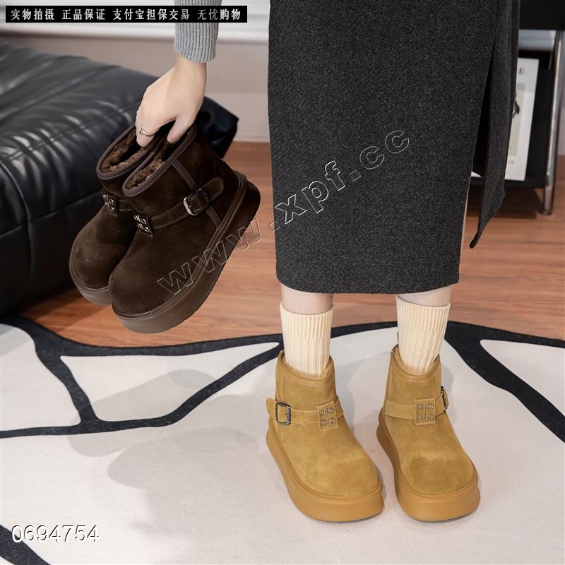 新款英伦风大头卡皮巴拉休闲短靴厚底增高勃肯短靴159