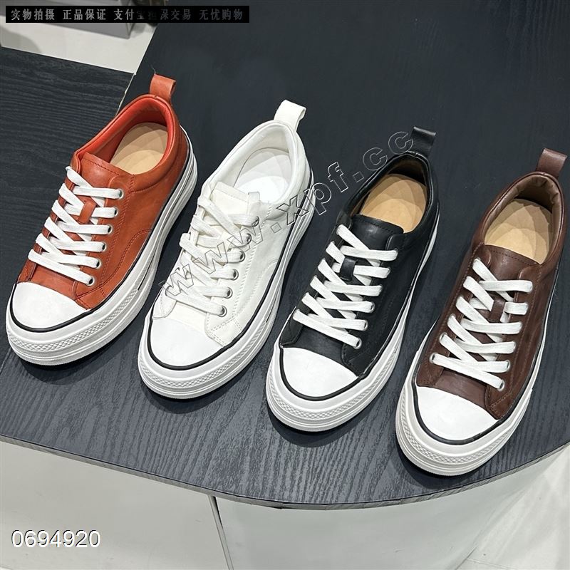 新款头层牛皮休闲鞋经典版型马皮厚底板鞋531