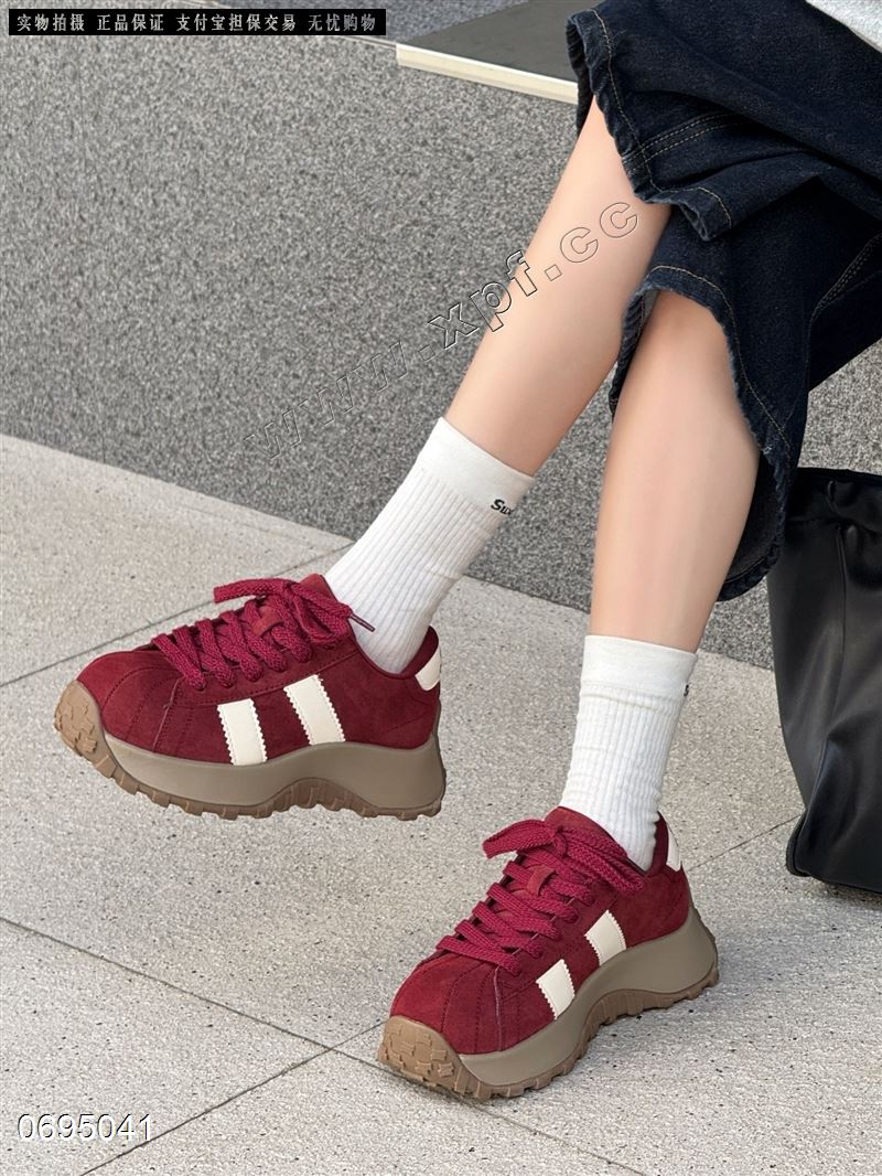 新款小蛮腰系带两杠经典百搭厚底棒球德训 9900-1