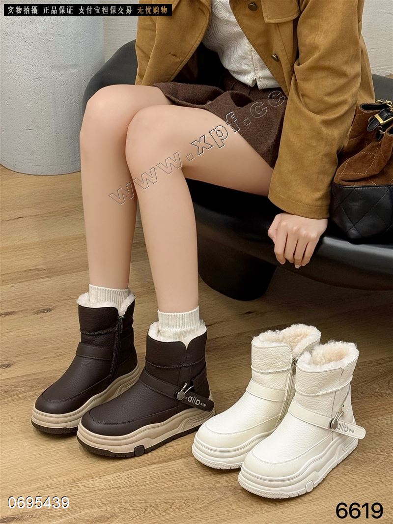 新款 百搭小白鞋雪地靴6619