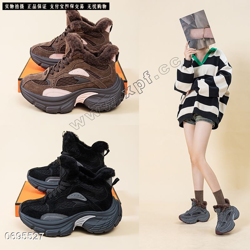 新款绒里厚底休闲鞋老爹鞋31195   跟高 6厘米