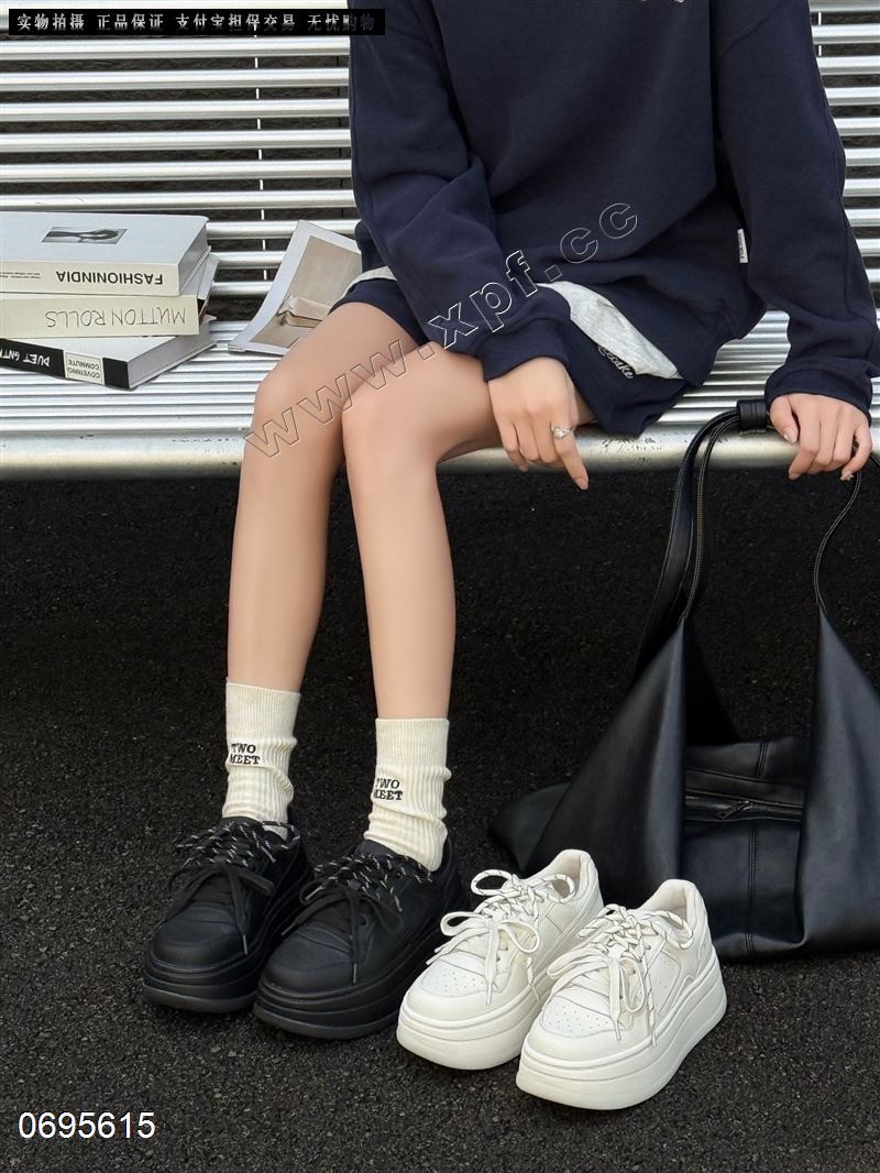 新款厚底加绒厚底小白鞋 388-1C