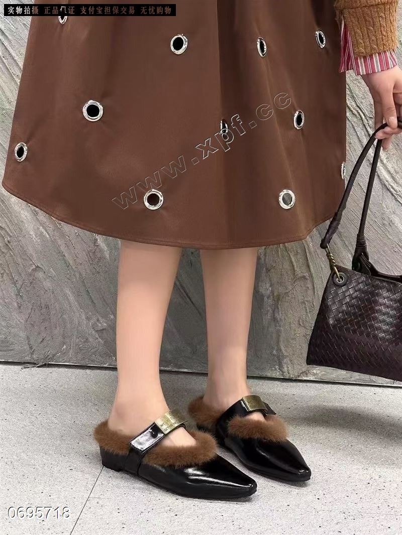 尖头毛毛鞋7890-1