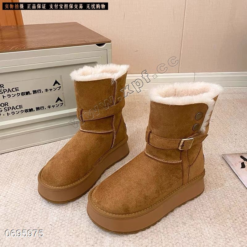 新款厚底磨砂皮羊毛雪地靴2556