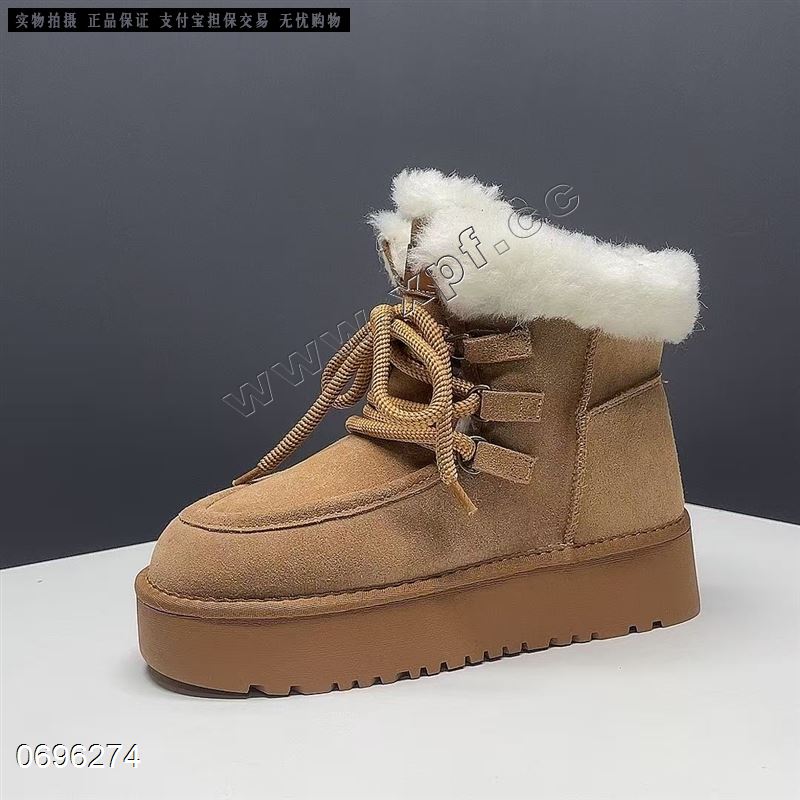 新款羊羔毛雪地靴厚底增高小个子勃肯雪地靴25801-3