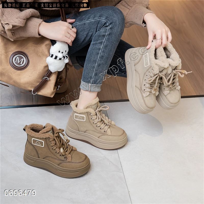 新款保暖系羊羔毛马丁靴棉鞋6856