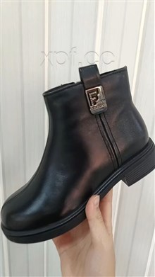 头层牛皮加棉短靴