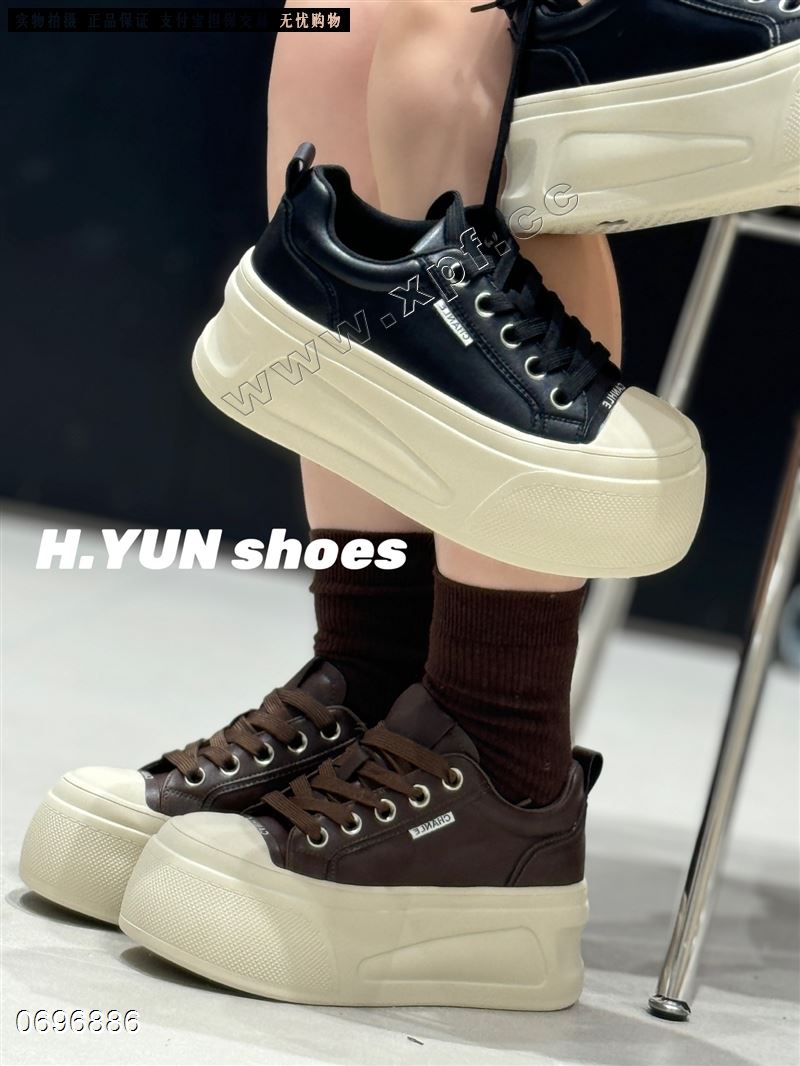 新款贴皮发泡厚底百搭经典松糕鞋7752