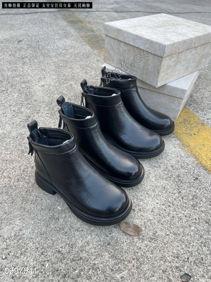 新款秋冬厚底粗跟高筒骑士靴子V口英伦风长靴225  薄绒