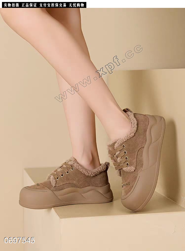 真皮羊羔毛大棉休闲鞋