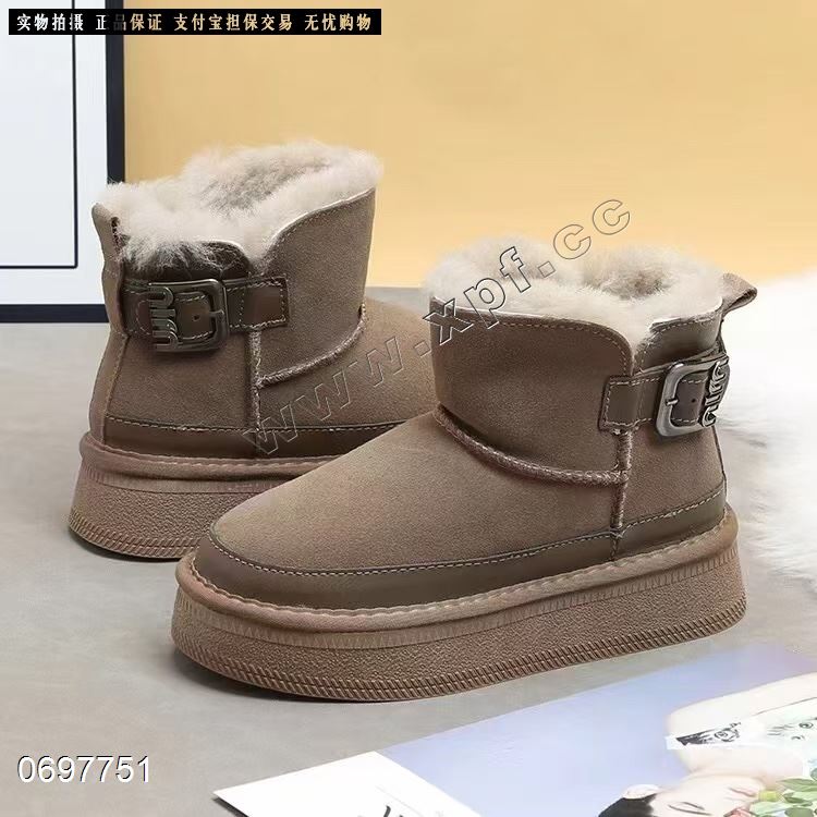 真皮真毛雪地靴