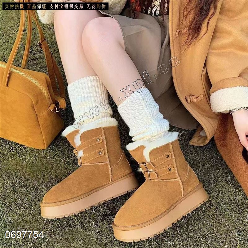 真皮真毛雪地靴