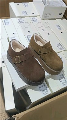 加棉厚底博肯鞋单鞋