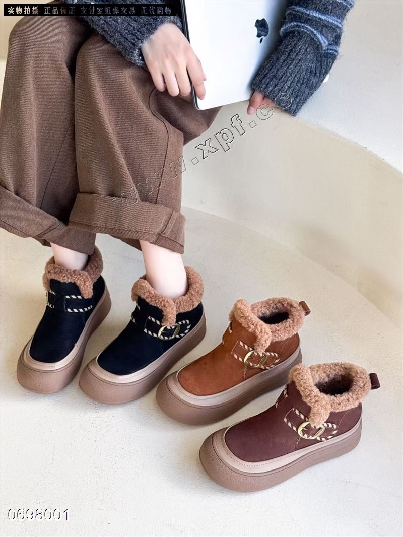 新款头层羊羔毛暖暖高品质软底鞋HF25785
