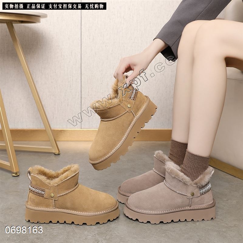 真皮真毛雪地靴