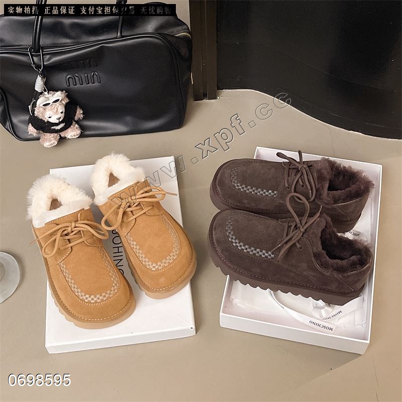 新款牛绒皮仿羊毛内里棉鞋88526