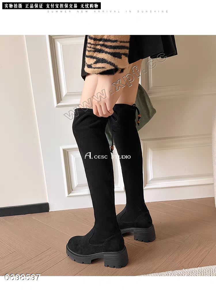 羊京绒加棉过膝靴