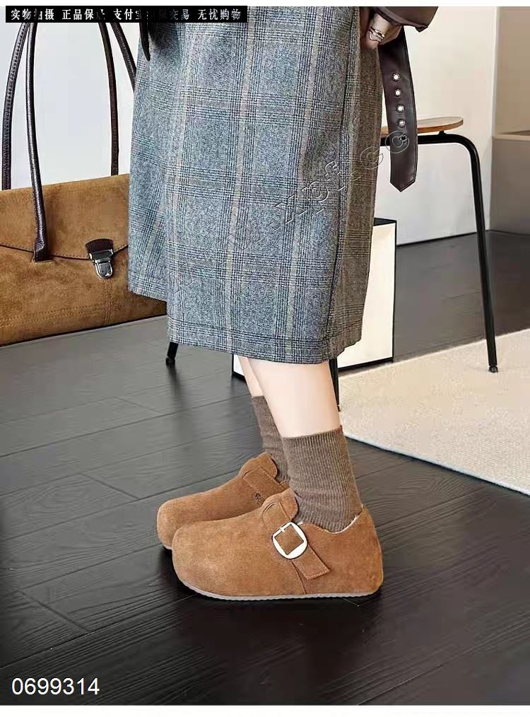 加棉博磨砂皮肯鞋