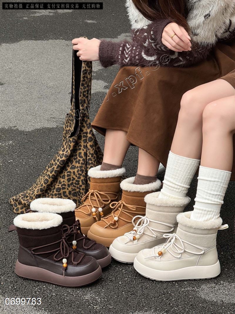 新款厚底真皮雪地靴 2501