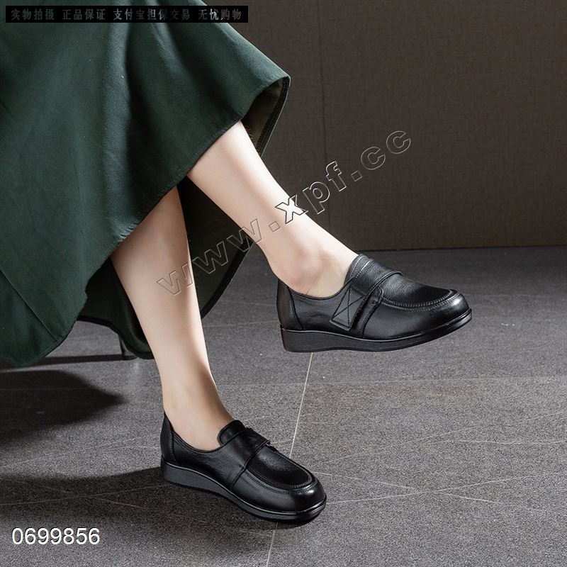 头层牛皮单鞋妈妈鞋