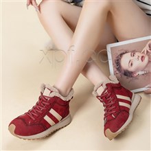 新款头层牛皮大棉绒里高帮休闲鞋21029-1