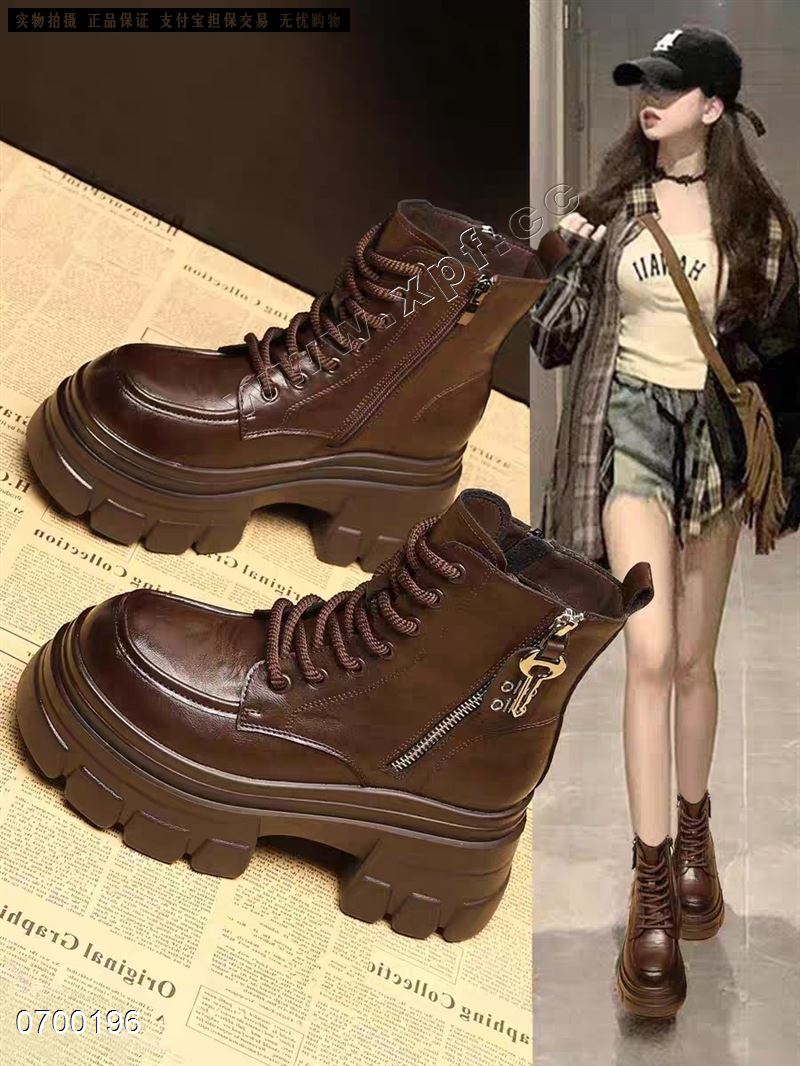 加棉厚底马丁靴