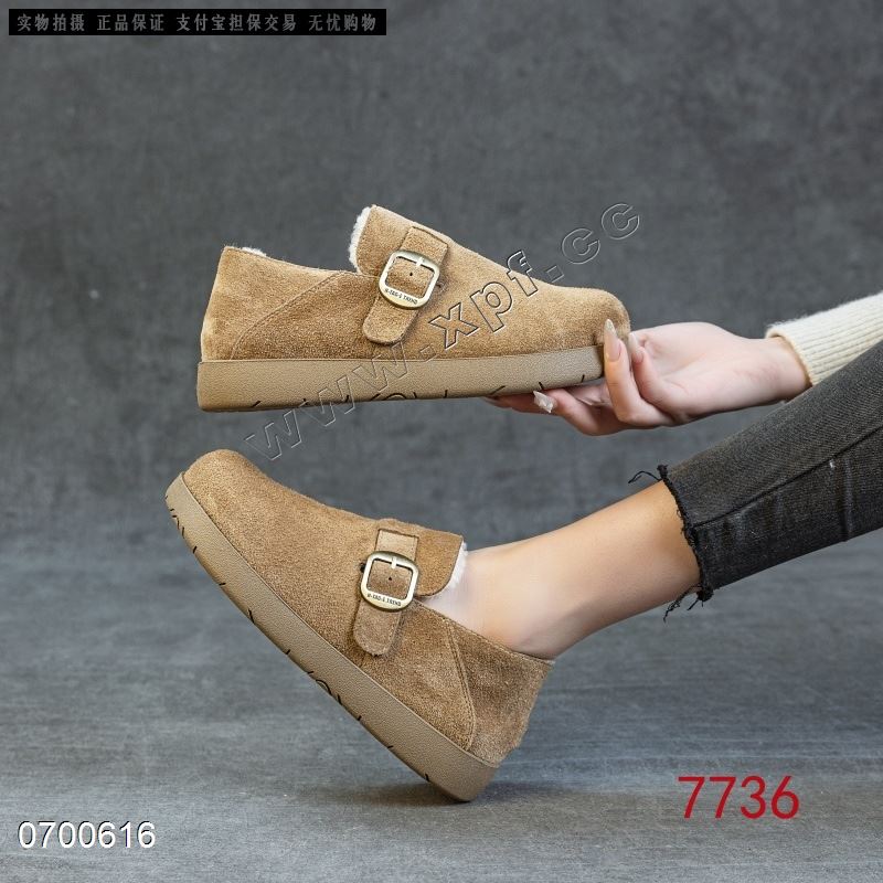 新款磨砂牛皮绒里博肯鞋7736