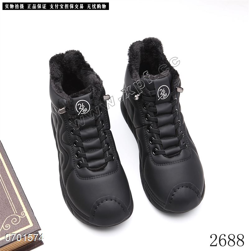 新款休闲软底软面漂亮厚棉高帮休闲鞋2688