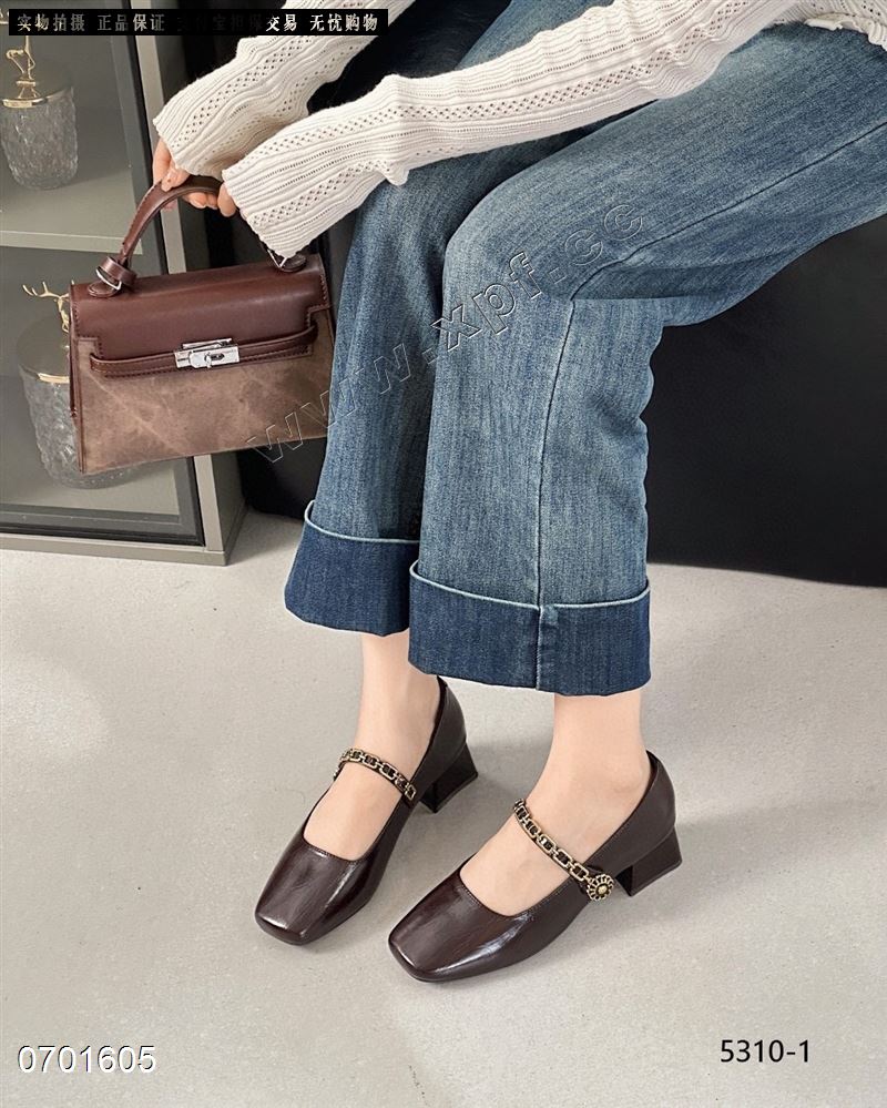 时尚单鞋5310-1  黑色5578棕色5556889