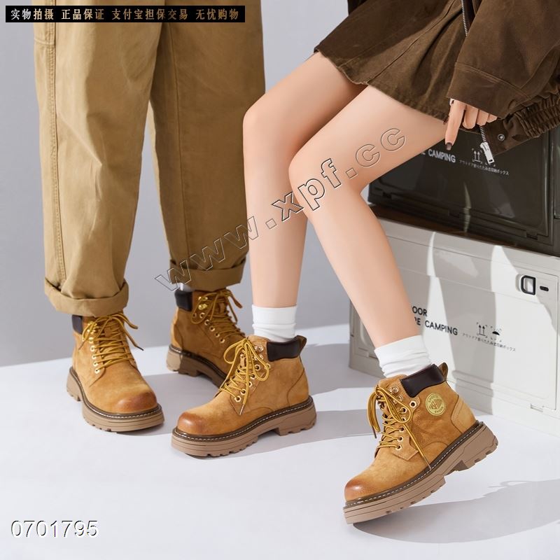 新款英伦风大黄靴真皮情侣靴时尚工装靴潮2550  男款