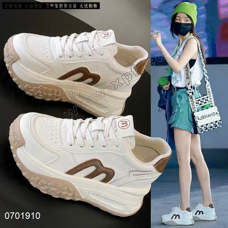 新款老爹鞋厚底内增高9CM运动休闲小白鞋小个子单鞋6601