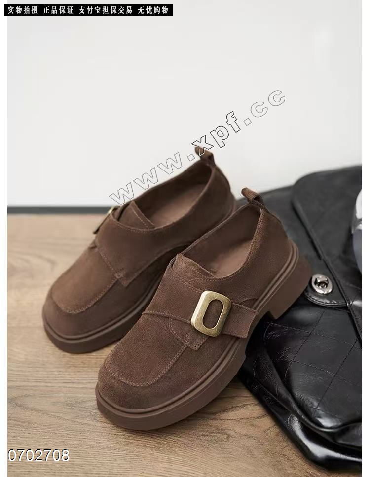加绒磨砂皮乐福鞋