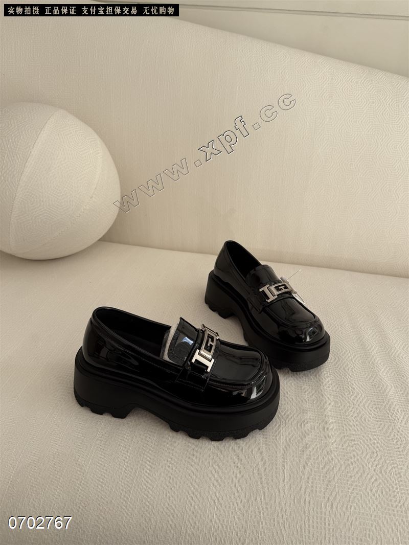 法国小熊法式英伦风厚底乐福88070